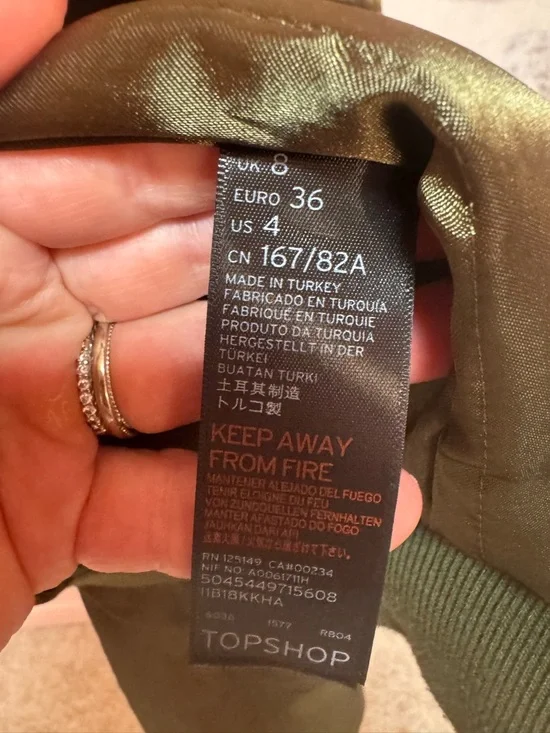 Topshop Olive Bomber Jacket in Military Green - Picture 7 of 7